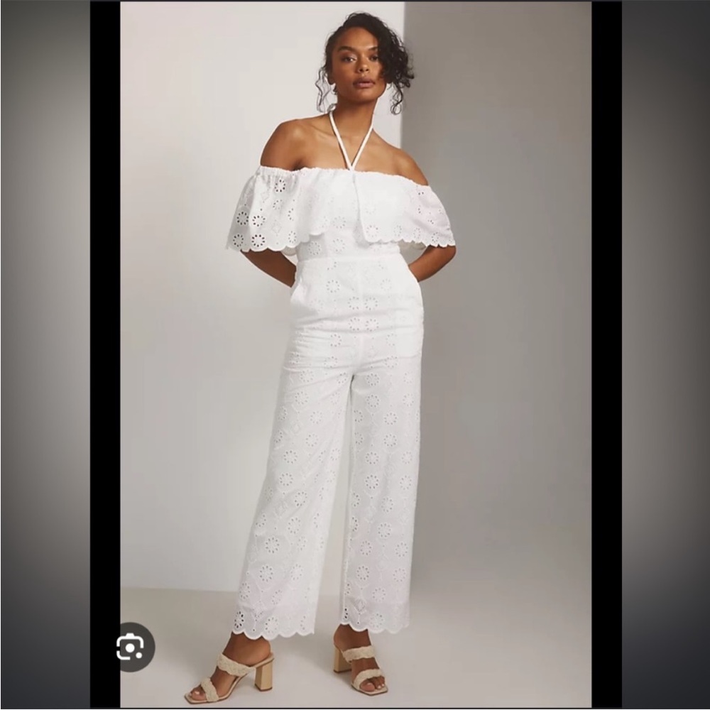 Maeve Anthropologie eyelet jumpsuit size 10 NWT!!